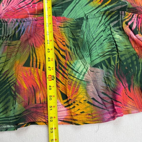 Terra & Sky Women's Off Shoulder Tropical Green Pink Maxi Dress Sz 2X  (20W-22W) - Picture 10 of 10